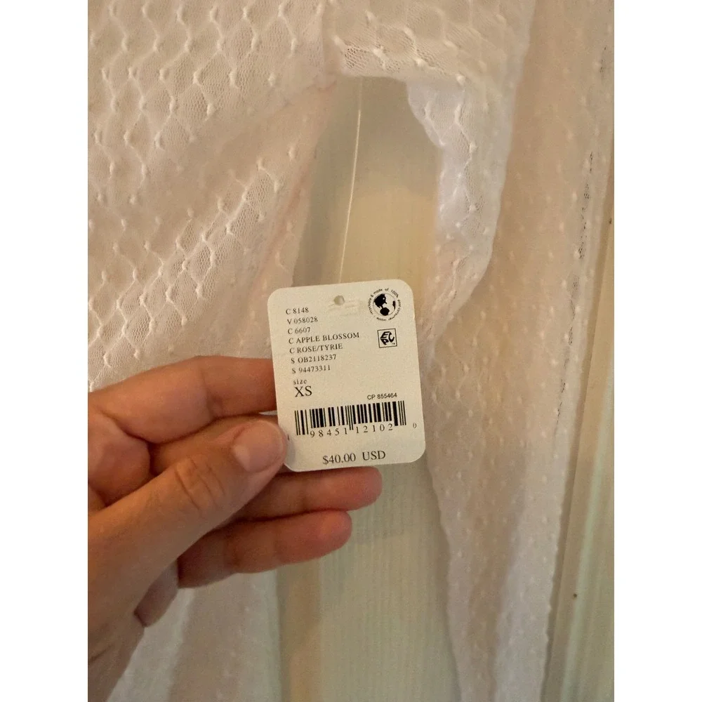 Free People Intimately Minding My Business Sheer Mesh Top XS Apple Blossom NWT
